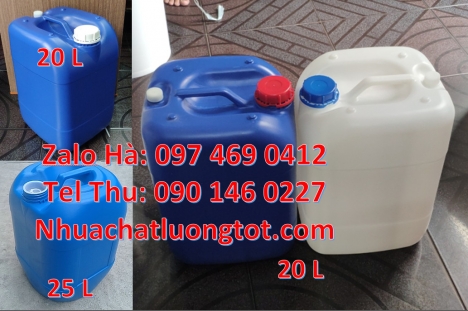can 20 lít tròn đựng nước khoáng, can 30l đựng hóa chất can 10l dẹp đựng axit, Can 25l đựng phân bó