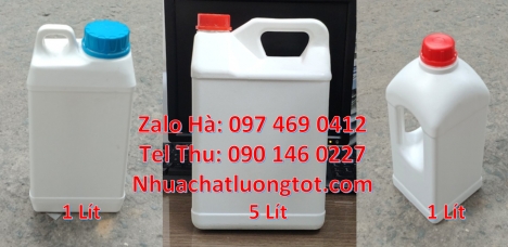 can nhựa, can hdpe, Can 1 lít đựng thuốc sâu, can 1l hdpe vuông, Can 1l chia vạch đựng thuốc diệt rầ
