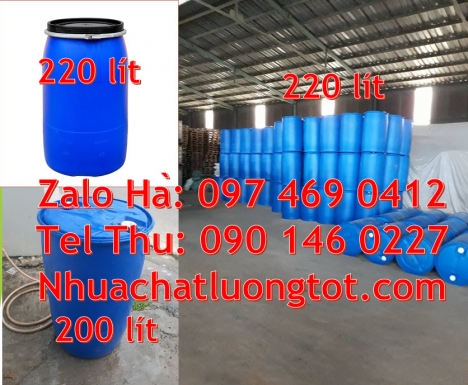 Phuy nhựa 150 lít nắp mở Thùng phi 220l nắp kín, Thùng phuy nhựa 200 lít, Chuyên sỉ lẻ thùng phi, Ph