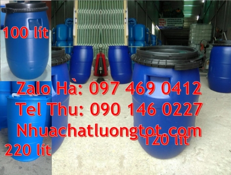 Phuy nhựa 150 lít nắp mở Thùng phi 220l nắp kín, Thùng phuy nhựa 200 lít, Chuyên sỉ lẻ thùng phi, Ph