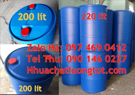 Phuy nhựa 150 lít nắp mở Thùng phi 220l nắp kín, Thùng phuy nhựa 200 lít, Chuyên sỉ lẻ thùng phi, Ph