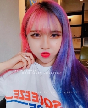 Tóc uốn xoăn sóng lơi nhuộm light cá tính mạnh mẽ, học nghề tóc. - Tiệp Nguyễn Hair Salon