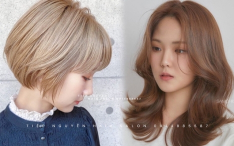 Tóc uốn xoăn sóng nước layer ngang vai, học nghề tóc.  - Tiệp Nguyễn Hair Salon