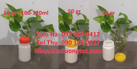 hũ nhựa 200 gram, hũ nhựa 250 gr đựng thuốc, hũ 200 g đựng bazo,  hũ nhựa 250g đựng chất lỏng Hũ n