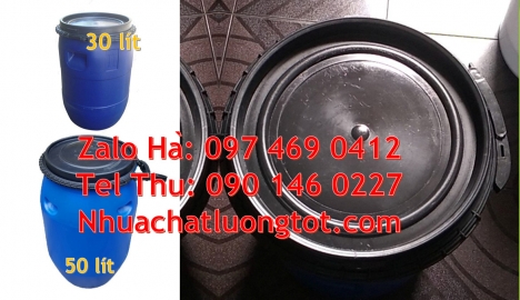 Phuy nhựa 150 lít nắp mở Thùng phi 220l nắp kín, Thùng phuy nhựa 200 lít, Chuyên sỉ lẻ thùng phi, Ph