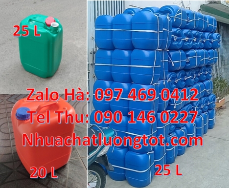 can 20 lít tròn đựng nước khoáng, can 30l đựng hóa chất can 10l dẹp đựng axit, Can 25l đựng phân bó