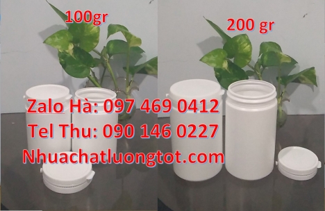 hũ nhựa 200 gram, hũ nhựa 250 gr đựng thuốc, hũ 200 g đựng bazo,  hũ nhựa 250g đựng chất lỏng Hũ n