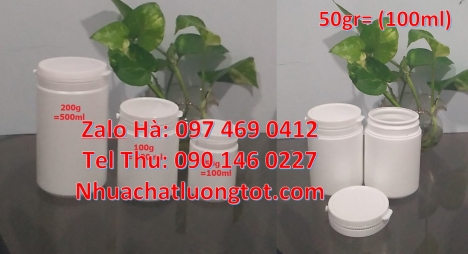 hũ nhựa 200 gram, hũ nhựa 250 gr đựng thuốc, hũ 200 g đựng bazo,  hũ nhựa 250g đựng chất lỏng Hũ n