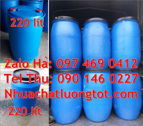 Phuy nhựa 150 lít nắp mở Thùng phi 220l nắp kín, Thùng phuy nhựa 200 lít, Chuyên sỉ lẻ thùng phi, Ph