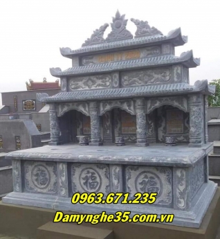 Mẫu mộ đôi bằng đá chuẩn kích thước phong thuỷ bán tại Hà Giang