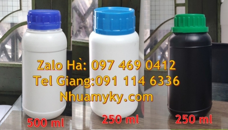 Chai nhựa 50ml đựng thuốc trừ sâu. Chai nhựa 1000ml đựng mật ong. Chai 500ml miệng nhỏ, Chai nhựa 30