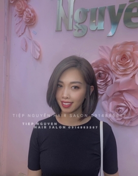 Tóc uốn xoăn layer from tóc ngắn ngang vai - Tiệp Nguyễn