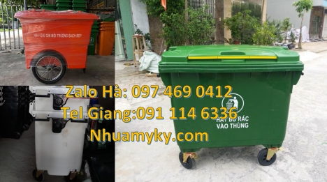 Xe gom rác 400L, Xe gom rác chuyên dùng, Xe tải thu gom rác, báo giá xe đẩy rác 1000 lít, Xe gom rác