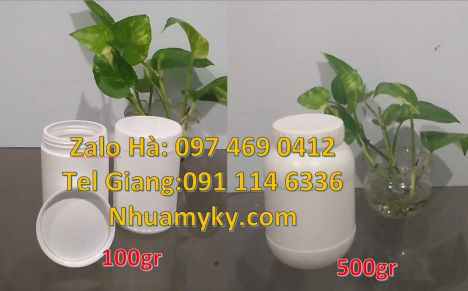 Hũ nhựa 1kg đựng axit, hủ nhựa 500gr vặn 2 ngấn, Hủ nhựa 500gr vặn tròn, Hủ nhựa 500gr. Hủ nhựa 2kg