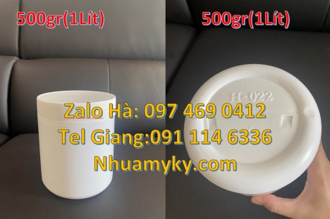 Hũ nhựa 1kg đựng axit, hủ nhựa 500gr vặn 2 ngấn, Hủ nhựa 500gr vặn tròn, Hủ nhựa 500gr. Hủ nhựa 2kg