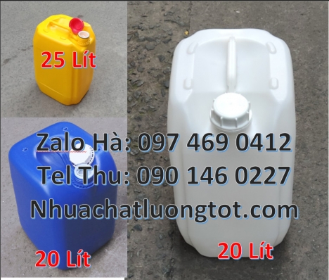 can 20l vuông xanh, can 25l xanh Bán Can 20 lít đựng hóa chất can 20l giá rẻ, can 25l trắng, can nh