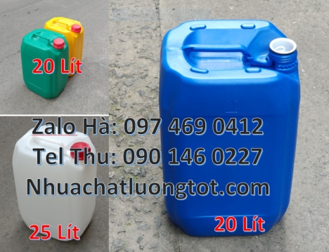 can 20l vuông xanh, can 25l xanh Bán Can 20 lít đựng hóa chất can 20l giá rẻ, can 25l trắng, can nh