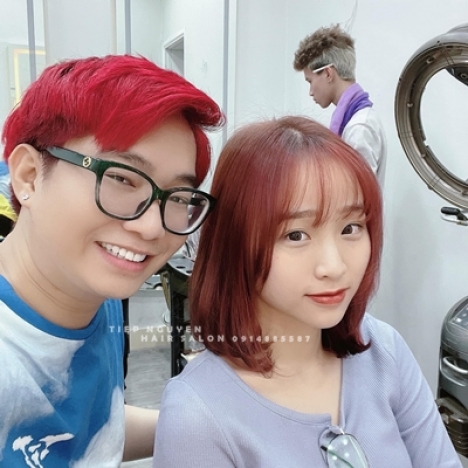 Xoăn layer, xoăn hippie ngắn mái ngố - Tiệp Nguyễn Hair