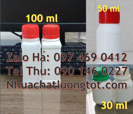 Chai 500ml miệng nhỏ, chai nhựa, chai 250 ml đựng thuốc thú y Chai 30ml cao cấp, Chai nhựa tròn, Cha