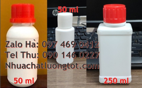 Chai 500ml miệng nhỏ, chai nhựa, chai 250 ml đựng thuốc thú y Chai 30ml cao cấp, Chai nhựa tròn, Cha
