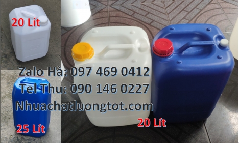 can 20l vuông xanh, can 25l xanh Bán Can 20 lít đựng hóa chất can 20l giá rẻ, can 25l trắng, can nh