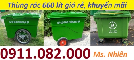 Nơi sản xuất và cung cấp thùng rác 120l 240L 660L giá rẻ tại sài gòn- lh 0911082000