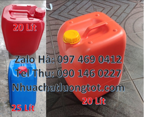 can 20l vuông xanh, can 25l xanh Bán Can 20 lít đựng hóa chất can 20l giá rẻ, can 25l trắng, can nh