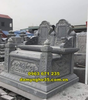 Mẫu mộ đôi bằng đá tự nhiên đẹp bán tại Lạng Sơn