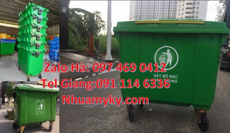 Xe chở rác 660 lít, xe chở rác 1000 lít, Xe rác bánh đúc, Xe thu gom rác 660l 1000l 3 bánh đúc, Cung