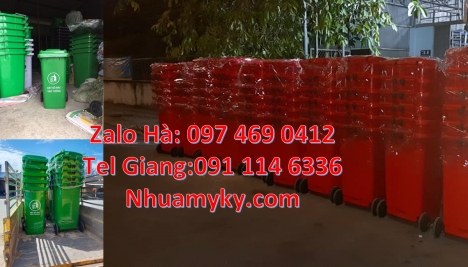 Thùng rác 60 lít không bánh xe giá rẻ thùng rác nhựa 240 lít giá sỉ, Thùng rác 120l nắp kín