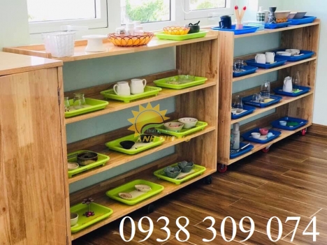 Kệ gỗ, tủ gỗ montessori dành cho bé mầm non