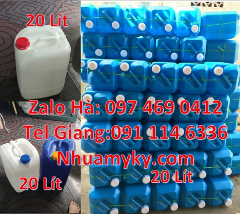 Can dẹp 30l đựng sữa tươi, Can nhựa 25 lít đựng nông dược. Can 10 đựng axit. Can 18l tròn đựng café,