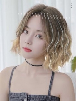 Tóc xoăn ngắn hippie mái mưa, xoăn bung tầng - Tiệp Nguyễn Hair