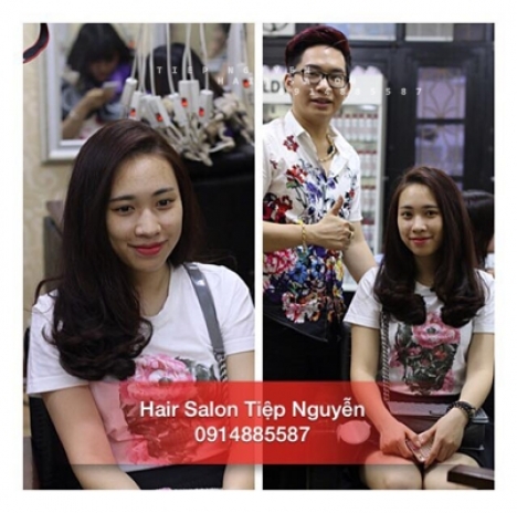 Tóc xoăn layer ngắn mái mưa cá tính - Tiệp Nguyễn Hair