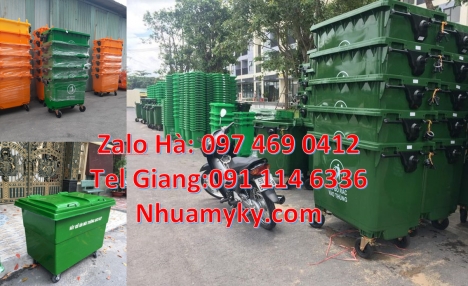 Xe chở rác 660 lít, xe chở rác 1000 lít, Xe rác bánh đúc, Xe thu gom rác 660l 1000l 3 bánh đúc, Cung
