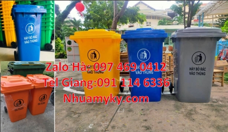 Thùng rác 60 lít không bánh xe giá rẻ thùng rác nhựa 240 lít giá sỉ, Thùng rác 120l nắp kín