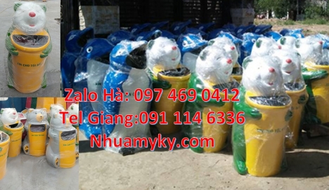 Thùng rác thú, thùng rác nhựa composite, thùng rác cá heo, thùng rác hình con vật, Thùng đựng rác, T