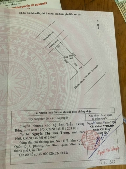 Bán nền đẹp giá rẻ truc B6 Khu dân cư Tân Phú Cái Răng, Tp. Cần Thơ