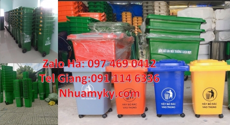 Thùng rác 60 lít không bánh xe giá rẻ thùng rác nhựa 240 lít giá sỉ, Thùng rác 120l nắp kín