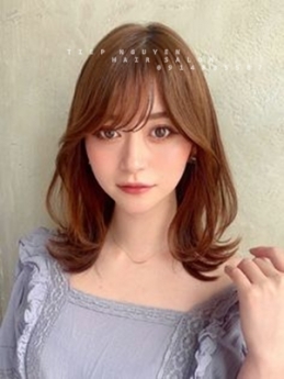 Tóc xoăn ngắn hippie nhẹ nhàng tóc mái thưa - Tiệp Nguyễn Hair