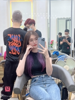 nhuộm uốn tóc xoăn ngắn hippie giá rẻ Hà Nội - Tiệp Nguyễn Academy