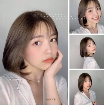 Tóc xoăn ngắn hippie mái chéo bồng bềnh - Tiệp Nguyễn Academy