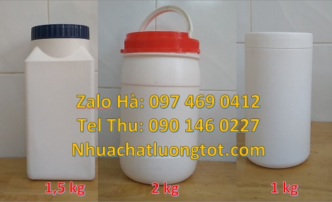 hũ 500gr nắp nhỏ, hũ 600ml trắng đục, Hũ nhựa 100gr đựng thuốc sâu, hũ 200gr đựng nông dược, hũ 250g