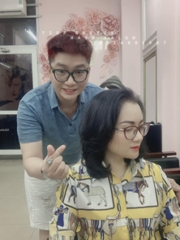 Tóc xoăn layer, tóc ngắn hippie ngang vai - Tiệp Nguyễn Academy