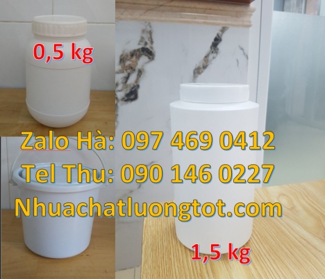 hũ 500gr nắp nhỏ, hũ 600ml trắng đục, Hũ nhựa 100gr đựng thuốc sâu, hũ 200gr đựng nông dược, hũ 250g