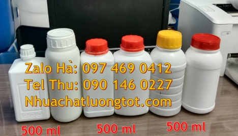 chai 500m chia vạch, bình nhựa 0.5 lít, Chai 50ml trắng sữa, Chai 500ml miệng nhỏ, Chai nhựa 30ml đự