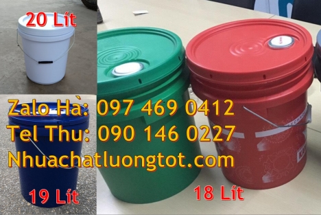 Xô nhựa giá rẻ, thùng nhựa vỏ thùng đựng sơn nước Vỏ thùng 20 lít quai sắt, Xô nhựa nắp rót