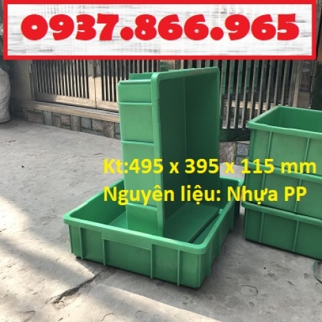 Thùng nhựa bít b9, khay nhựa đặc(Kt:495*395*125)