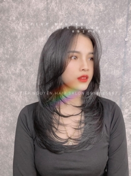 Xoăn hippie ngắn ngang lưng mặt tròn  - Tiệp Nguyễn Academy