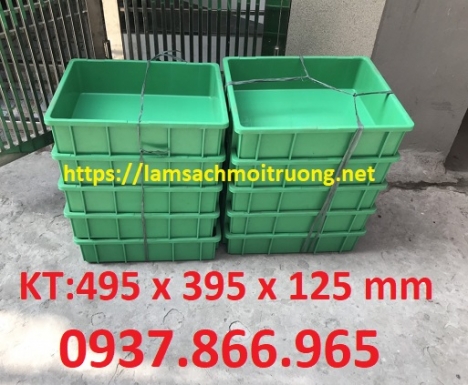 Thùng nhựa bít b9, khay nhựa đặc(Kt:495*395*125)